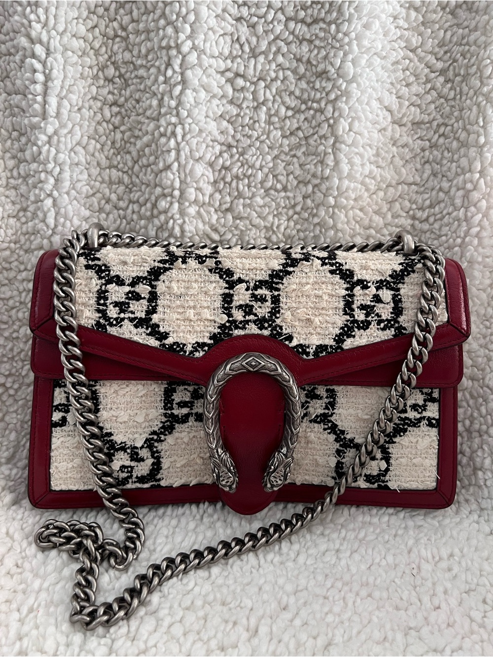 Gucci Dionysus Small Shoulder Bag w/ White and Black Tweed Monogram SHW - Picture 3 of 17